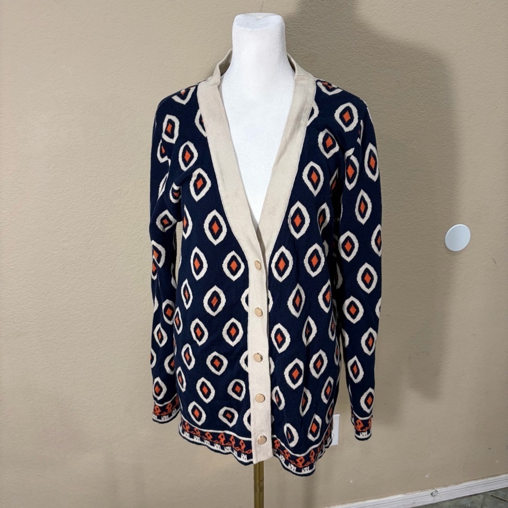 THML Aztec Southwestern Cardigan Boho Style Tunic Length Sz L Quiet Luxury